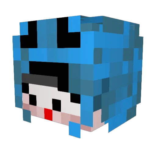 Ochibadayo Minecraft avatar head, 3D render