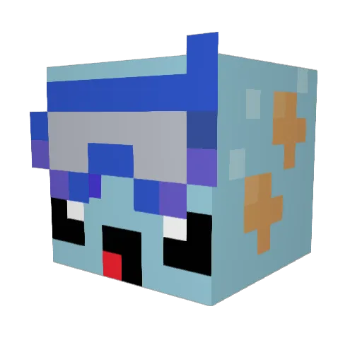 OctoIzMe Minecraft avatar head, 3D render