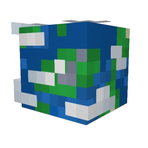 Octoblocks Minecraft avatar head, 3D render