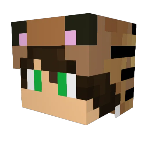 Octopamin Minecraft avatar head, 3D render