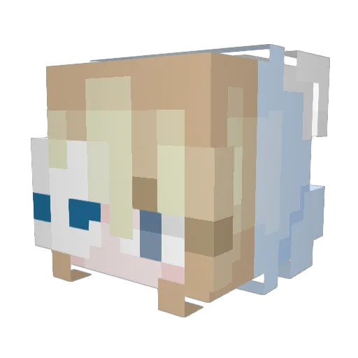 Octopink Minecraft avatar head, 3D render