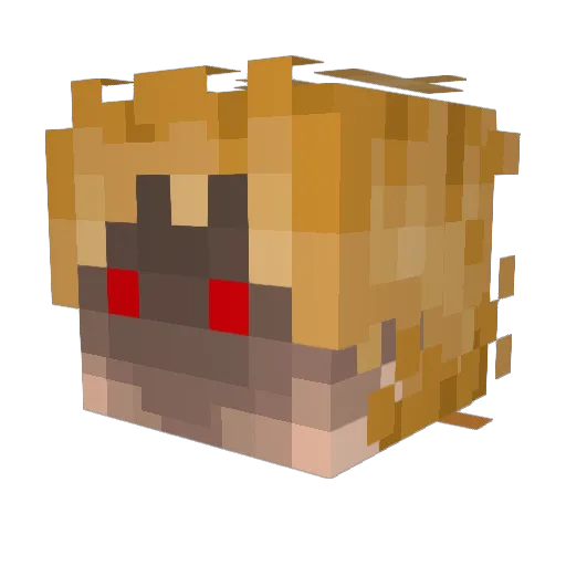 Octowhite Minecraft avatar head, 3D render