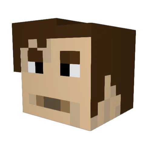 OdaMeer Minecraft avatar head, 3D render