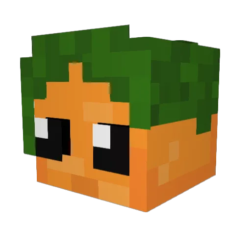 OddCarrot Minecraft avatar head, 3D render