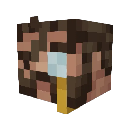 OddWolf Minecraft avatar head, 3D render