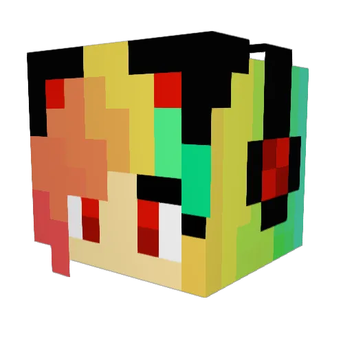 Oddelf Minecraft avatar head, 3D render