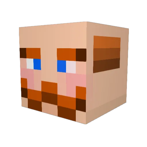 Oddornot Minecraft avatar head, 3D render