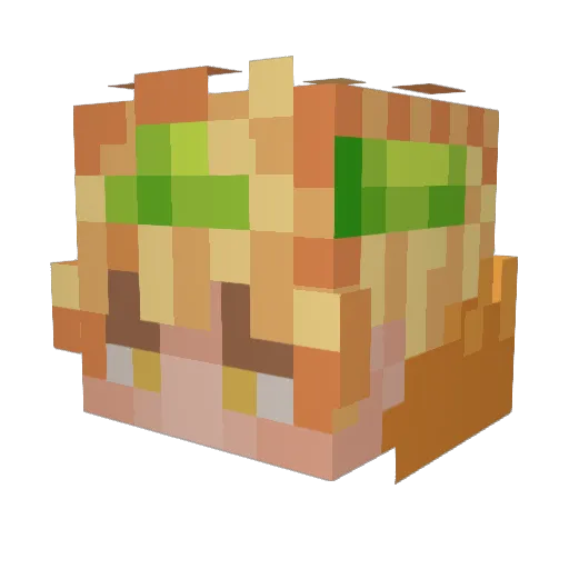 Oddzy Minecraft avatar head, 3D render