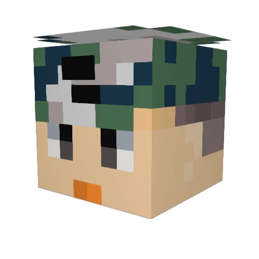 OdoMarine Minecraft avatar head, 3D render