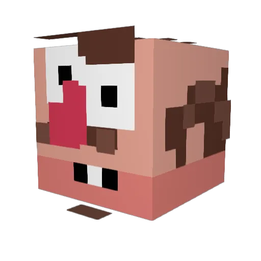 Odobert Minecraft avatar head, 3D render