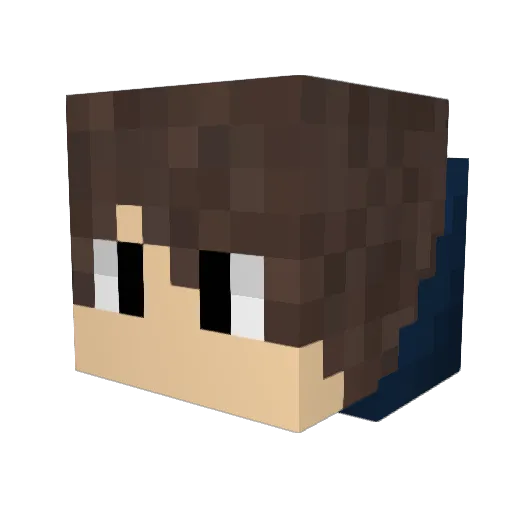 Odourless Minecraft avatar head, 3D render