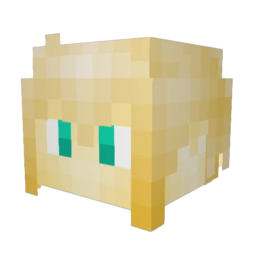 Odysseychen Minecraft avatar head, 3D render