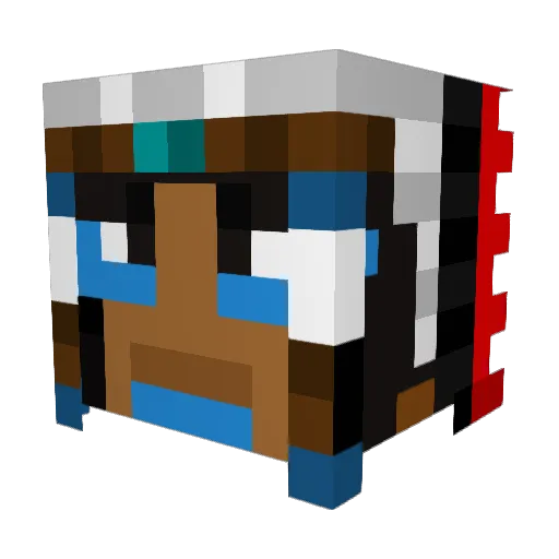 Odzihodo Minecraft avatar head, 3D render