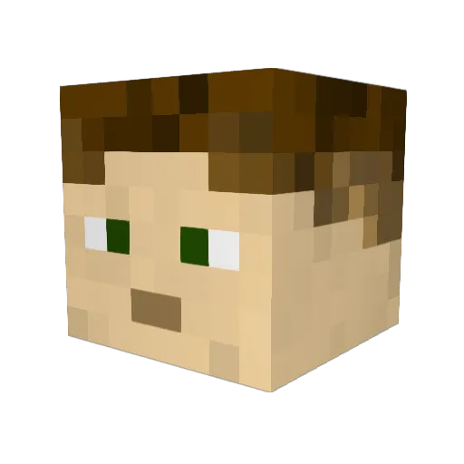OenWT Minecraft avatar head, 3D render