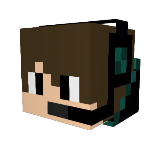 OfCake Minecraft avatar head, 3D render