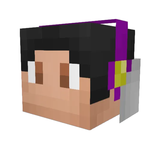 Ofally Minecraft avatar head, 3D render