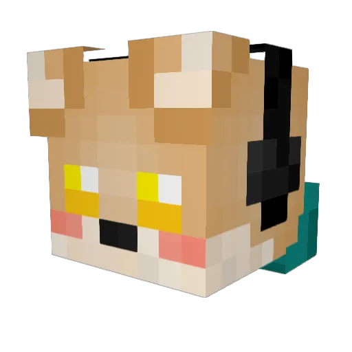 Ofari Minecraft avatar head, 3D render