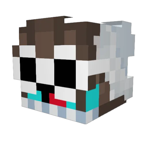 Ofaw Minecraft avatar head, 3D render