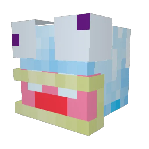 OffNena Minecraft avatar head, 3D render