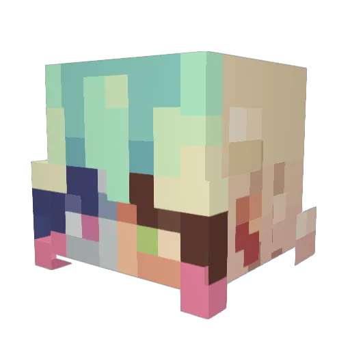 Off_Sync Minecraft avatar head, 3D render