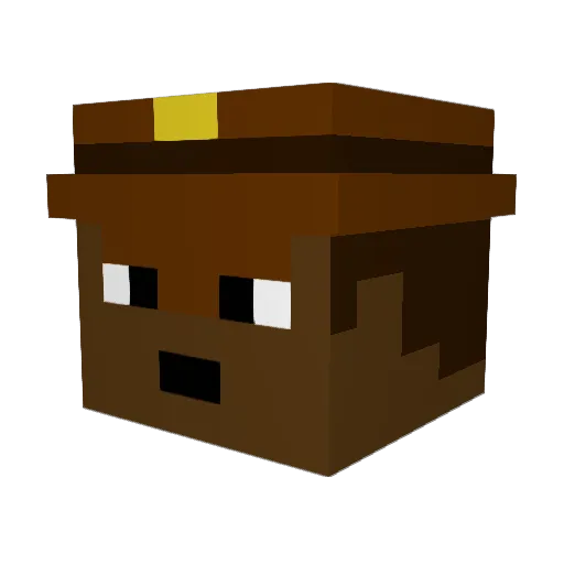 OfficerBodycam Minecraft avatar head, 3D render