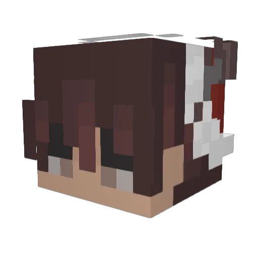 OfficialAK Minecraft avatar head, 3D render