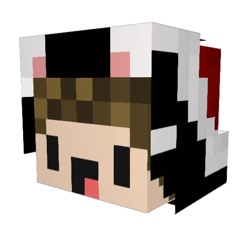 OfficialCatMode Minecraft avatar head, 3D render