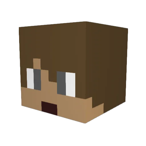 OfficialJordy Minecraft avatar head, 3D render