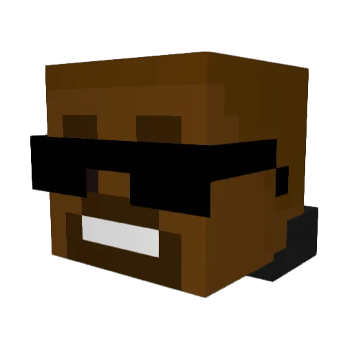 OfficialKWest Minecraft avatar head, 3D render