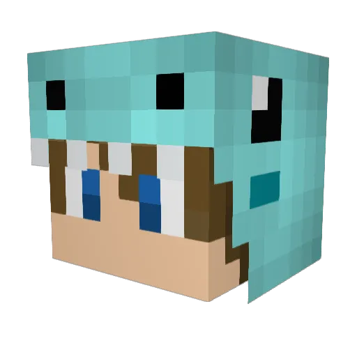 OfficialMEGA Minecraft avatar head, 3D render