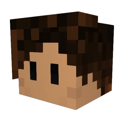 OfficialPb Minecraft avatar head, 3D render