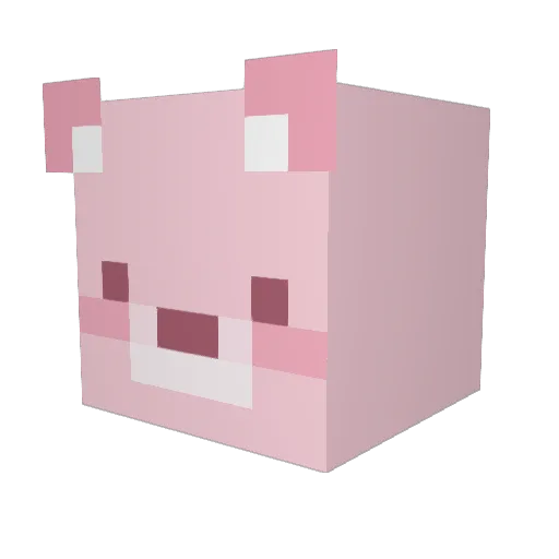 OfficialPinkbear Minecraft avatar head, 3D render