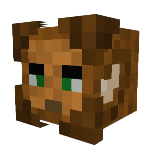 OfficialSquatch Minecraft avatar head, 3D render