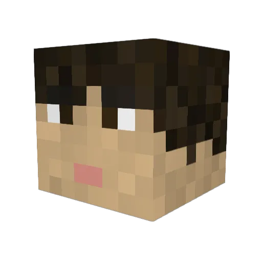 OfficialStamper Minecraft avatar head, 3D render