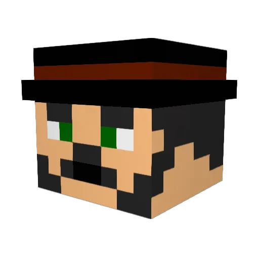 OfficialUnox Minecraft avatar head, 3D render
