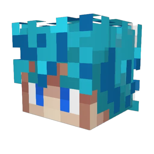 Official_Aspect Minecraft avatar head, 3D render