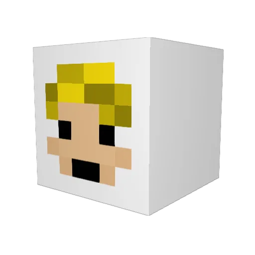 Official_J1 Minecraft avatar head, 3D render