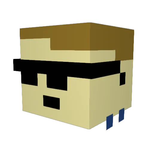 Ofmv Minecraft avatar head, 3D render