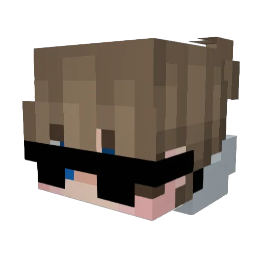 Ofzu Minecraft avatar head, 3D render