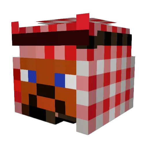 Ogg_Vorbis Minecraft avatar head, 3D render
