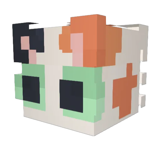 Oggh Minecraft avatar head, 3D render