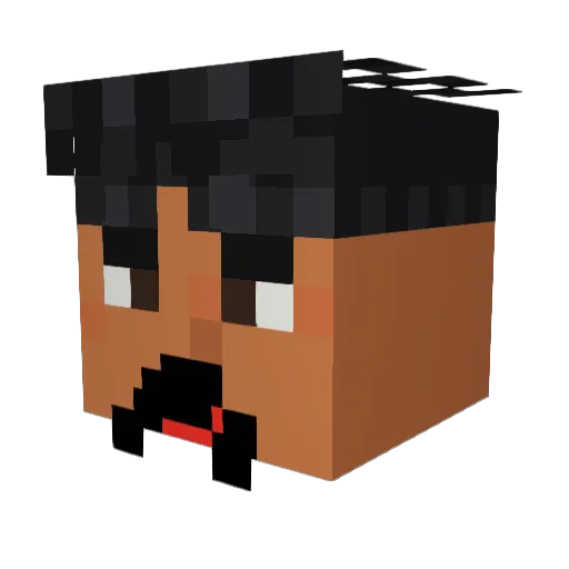 Ogrdtdb Minecraft avatar head, 3D render