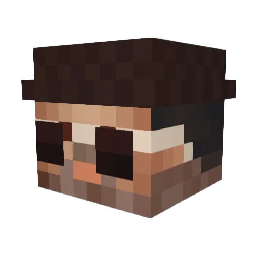OhBurnin Minecraft avatar head, 3D render