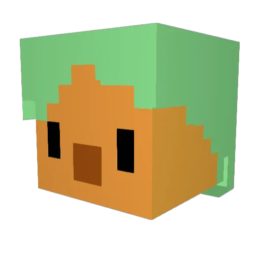 OhCarott Minecraft avatar head, 3D render