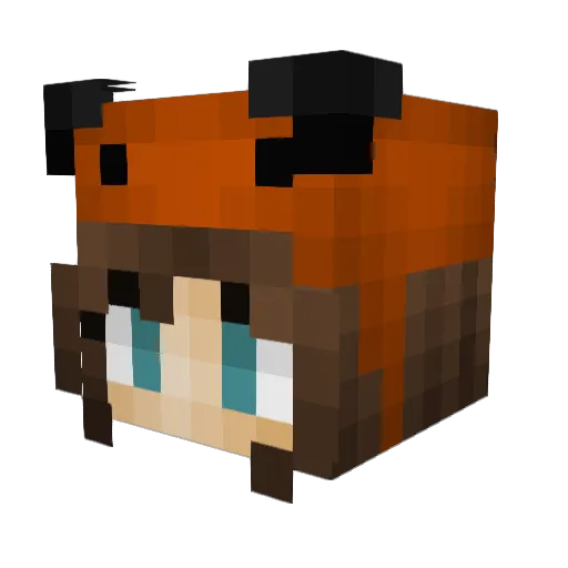 OhItsFish Minecraft avatar head, 3D render