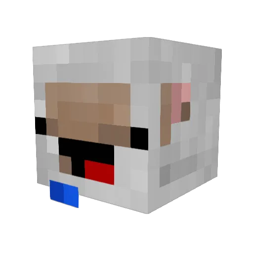 OhSheep Minecraft avatar head, 3D render