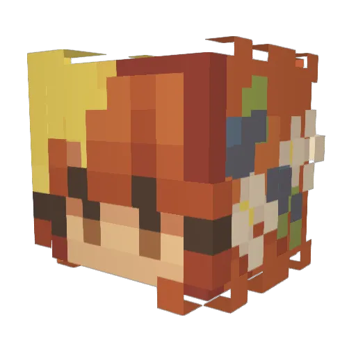 OhWaffles Minecraft avatar head, 3D render