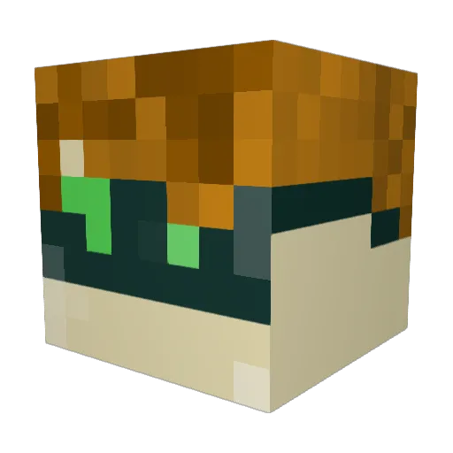 Ohcci Minecraft avatar head, 3D render