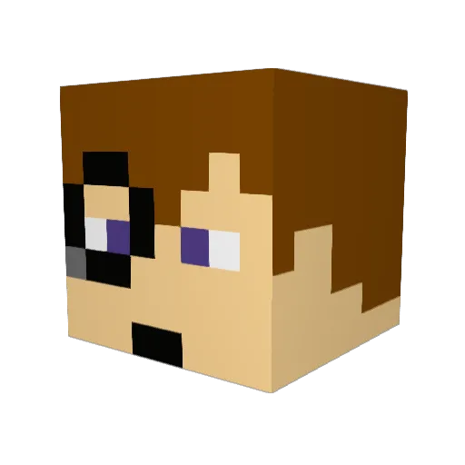 Ohobs Minecraft avatar head, 3D render