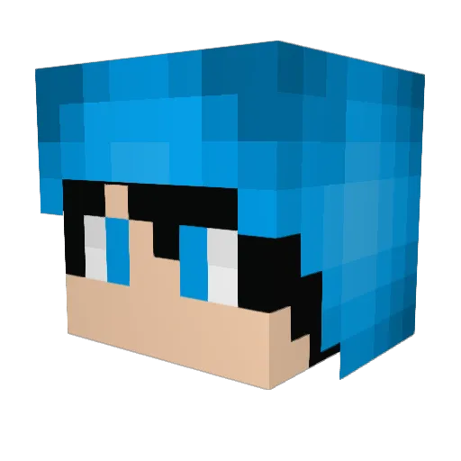 Ohpass Minecraft avatar head, 3D render